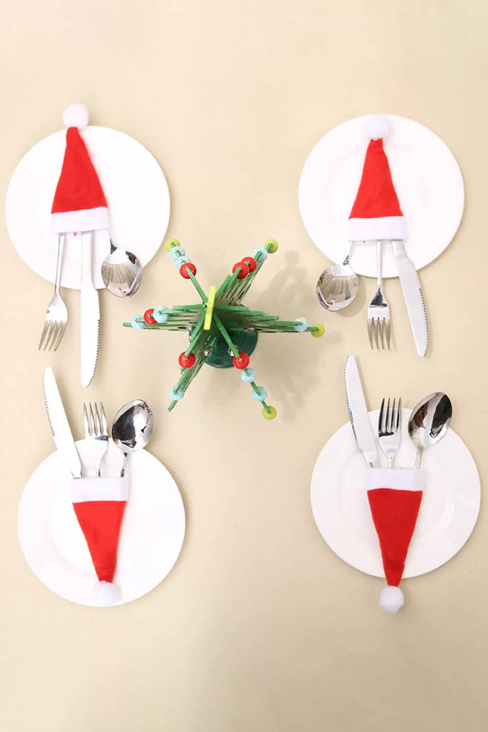 10-Pack Christmas Hat Shaped Cutlery Covers