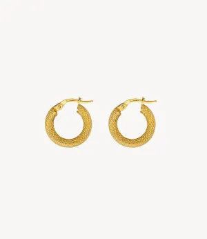 16mm Gold Snake Hoop Earrings