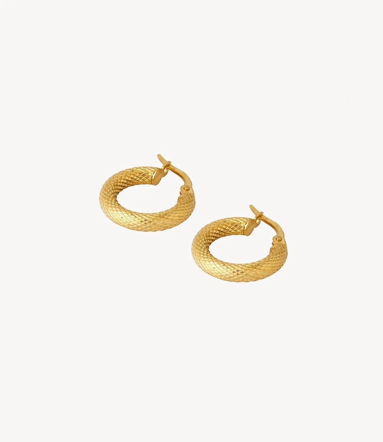 16mm Gold Snake Hoop Earrings