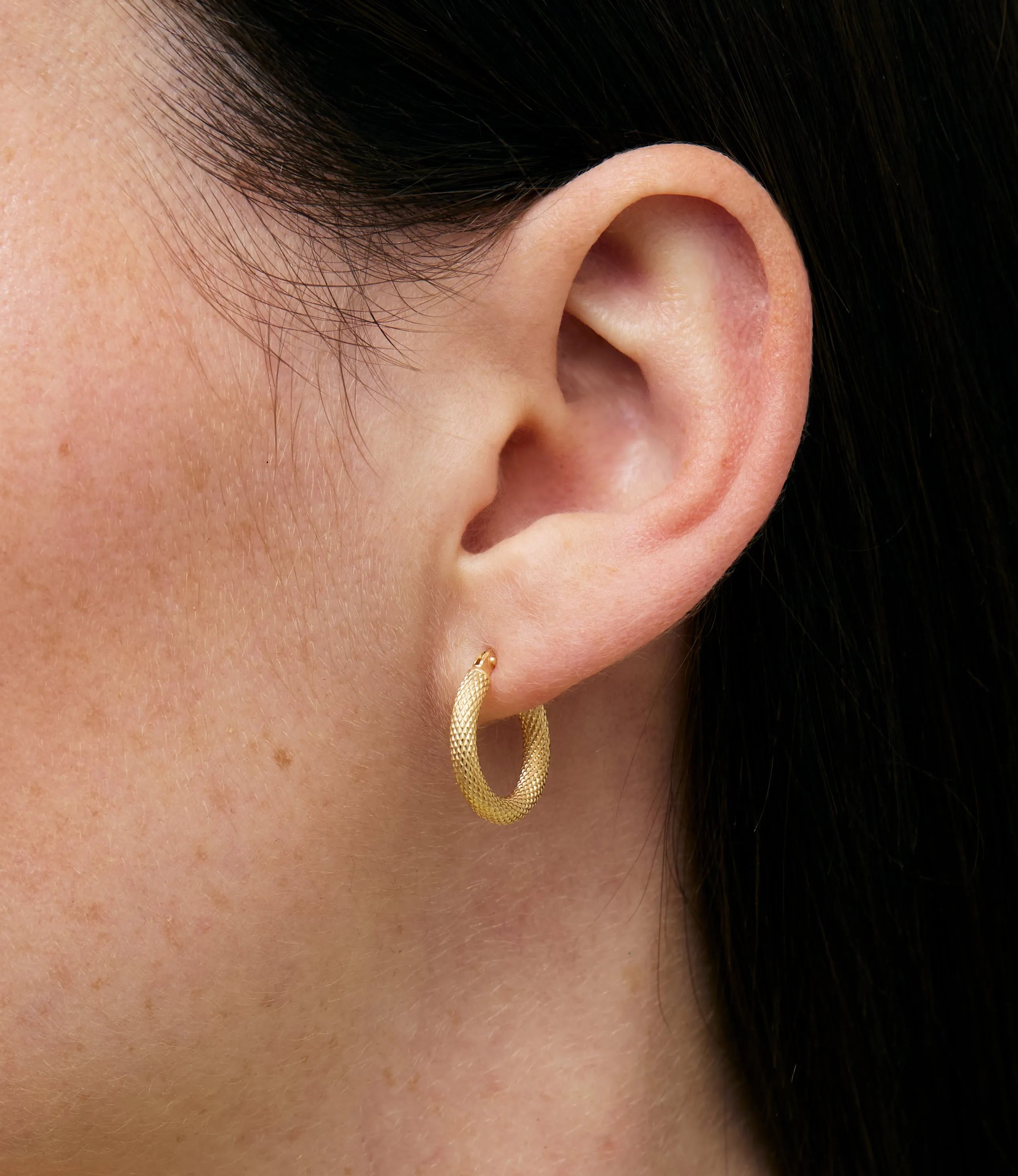 16mm Gold Snake Hoop Earrings