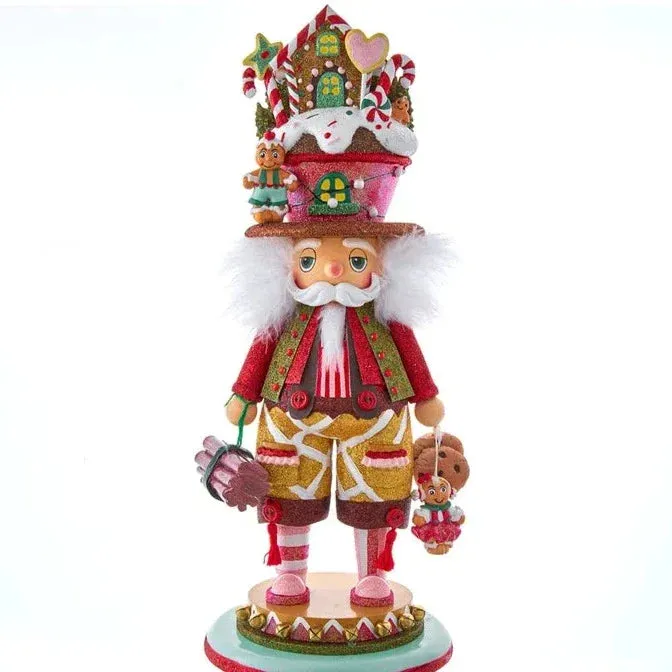 18" Hollywood Nutcrackers™ LED Gingerbread House Hat Nutcracker