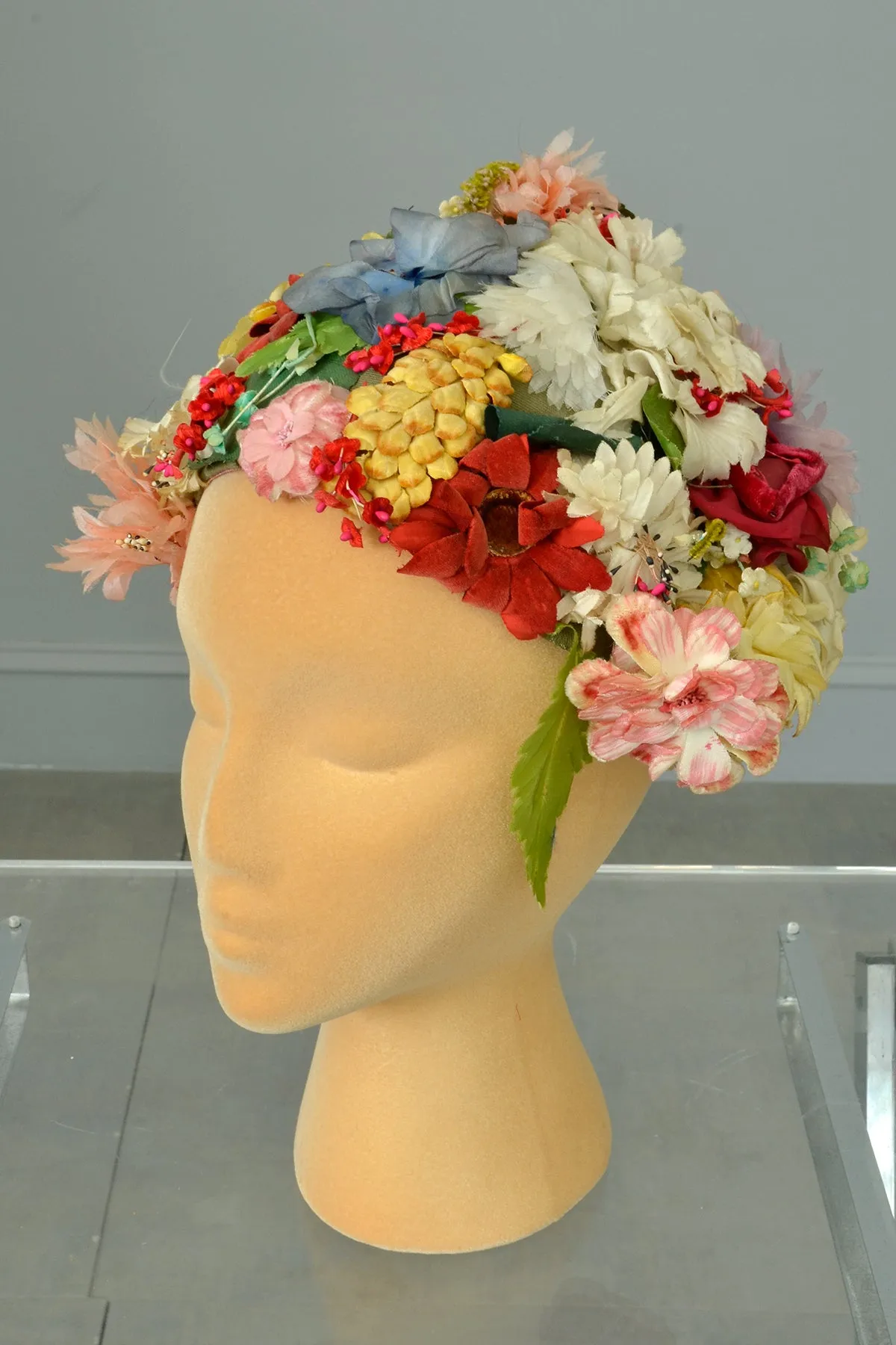 1950s Flowers and Petals Cap Hat | Vintage Bridesmaid Wedding Hat