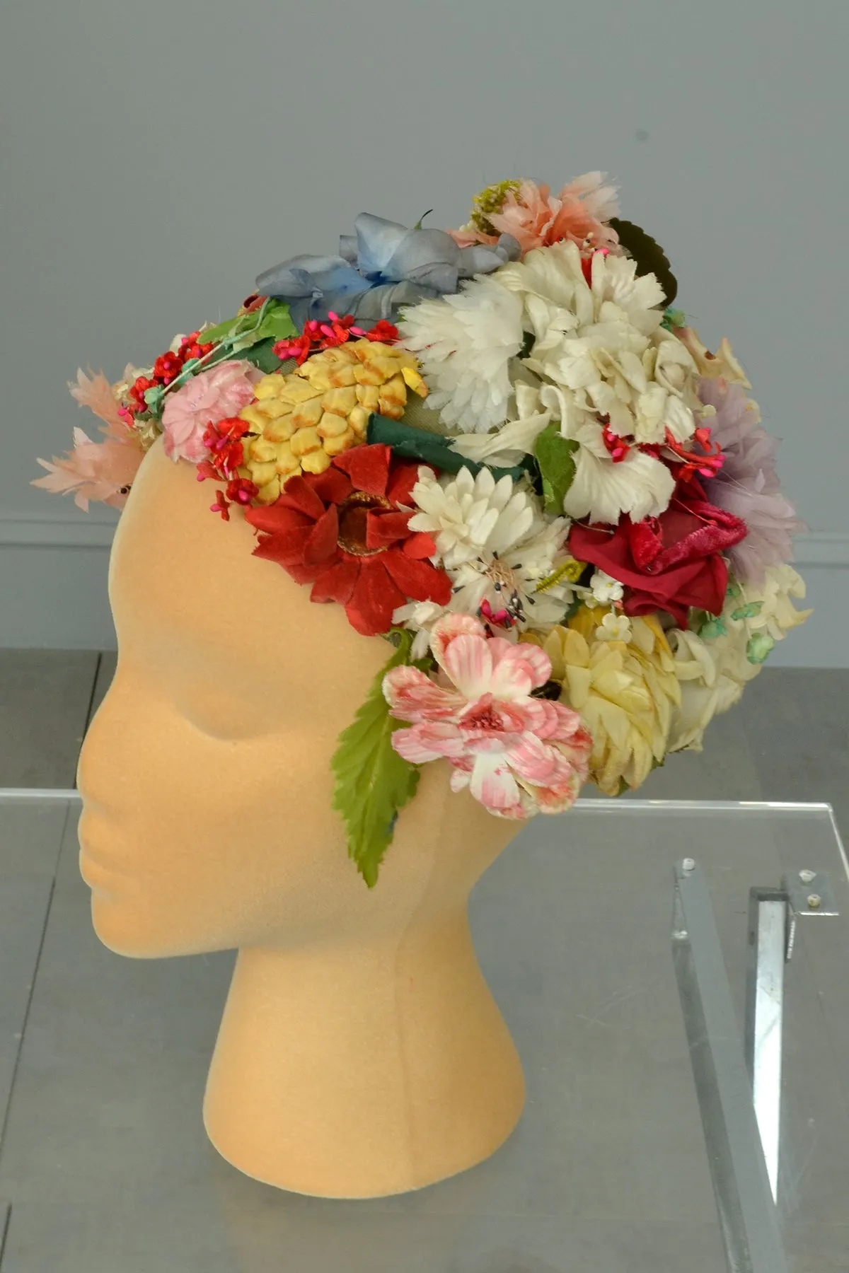 1950s Flowers and Petals Cap Hat | Vintage Bridesmaid Wedding Hat