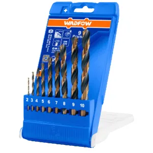 9pcs HSS Drill Bit Set 2mm to 10mm Impact Drill Bit Set for Metal Drilling, Brick