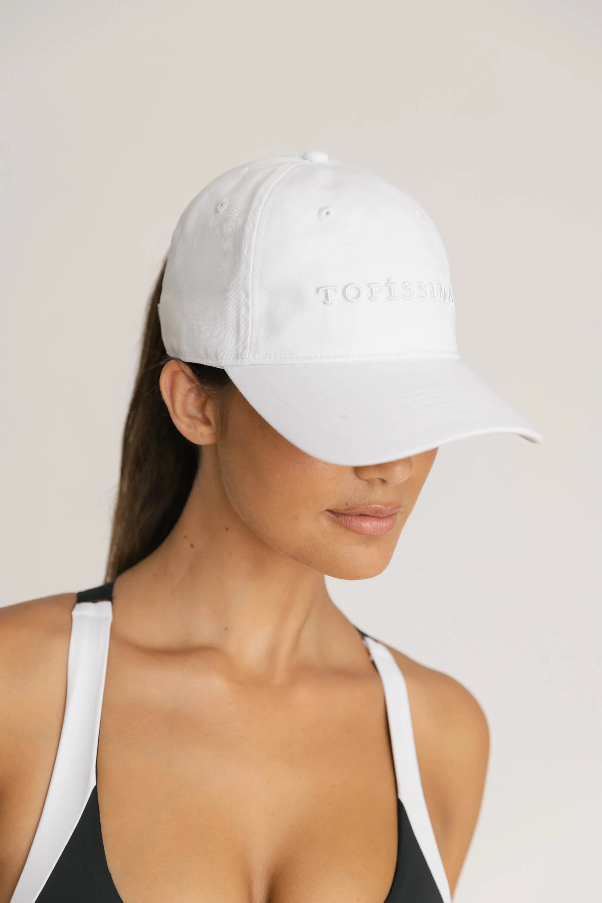 Adjustable White Cotton Cap