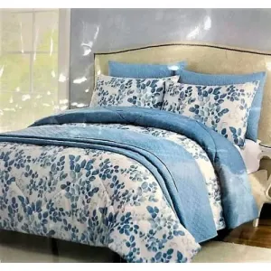 Adorn Home Comforter & Coverlet Set - 6Pcs - White & Blue