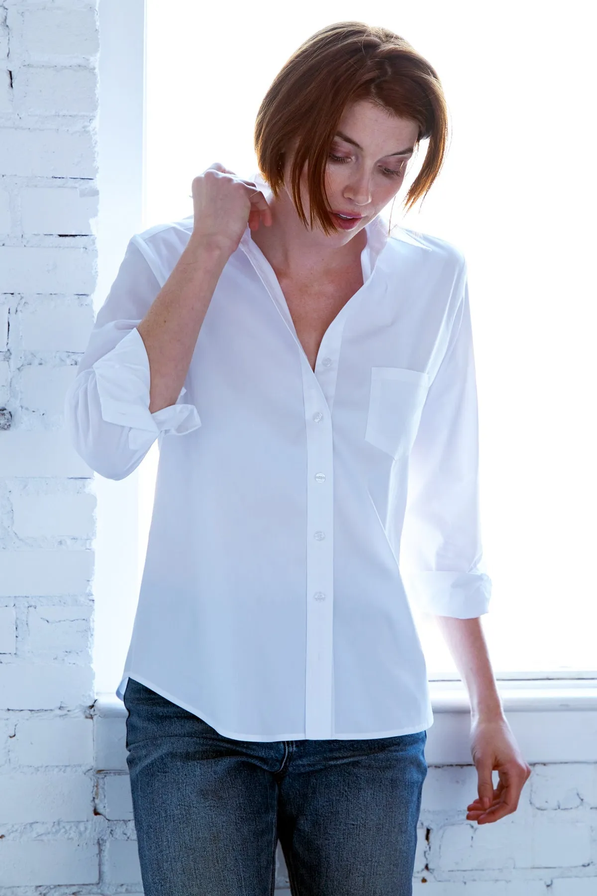 Alex Silky White Poplin Shirt