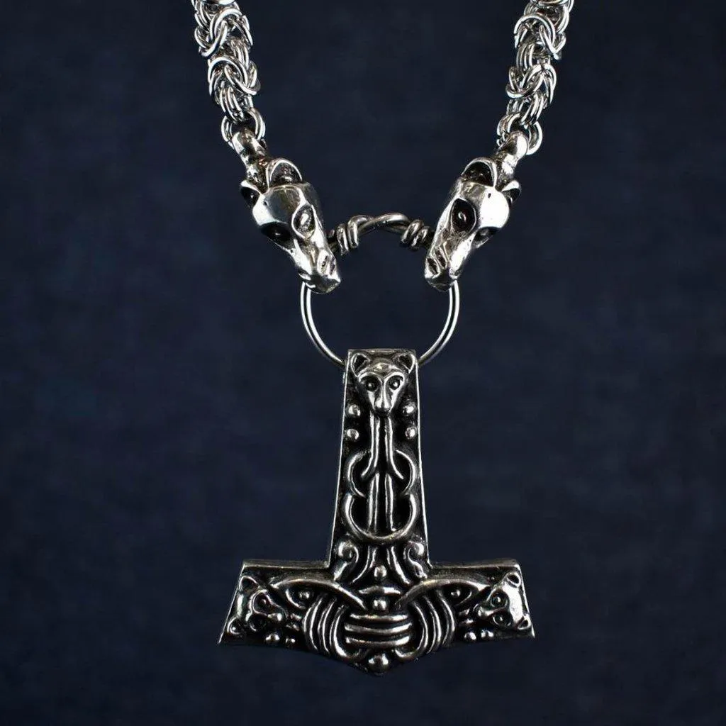 Asgard Faroese Hammer Pendant on Dragon Chain