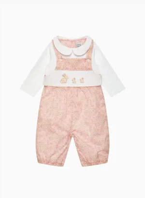 Baby Capel Bunny Smocked Dungarees