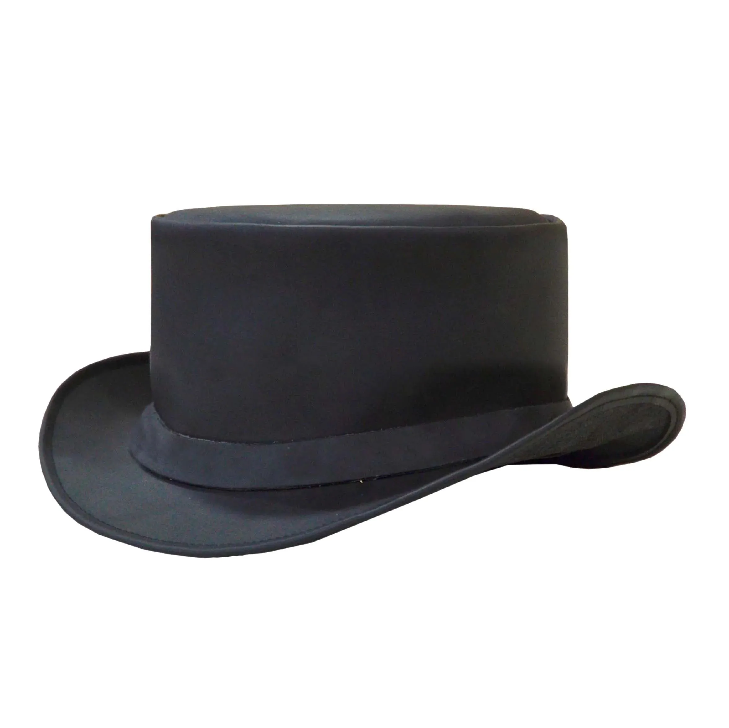 Black Premium Leather Top Hat