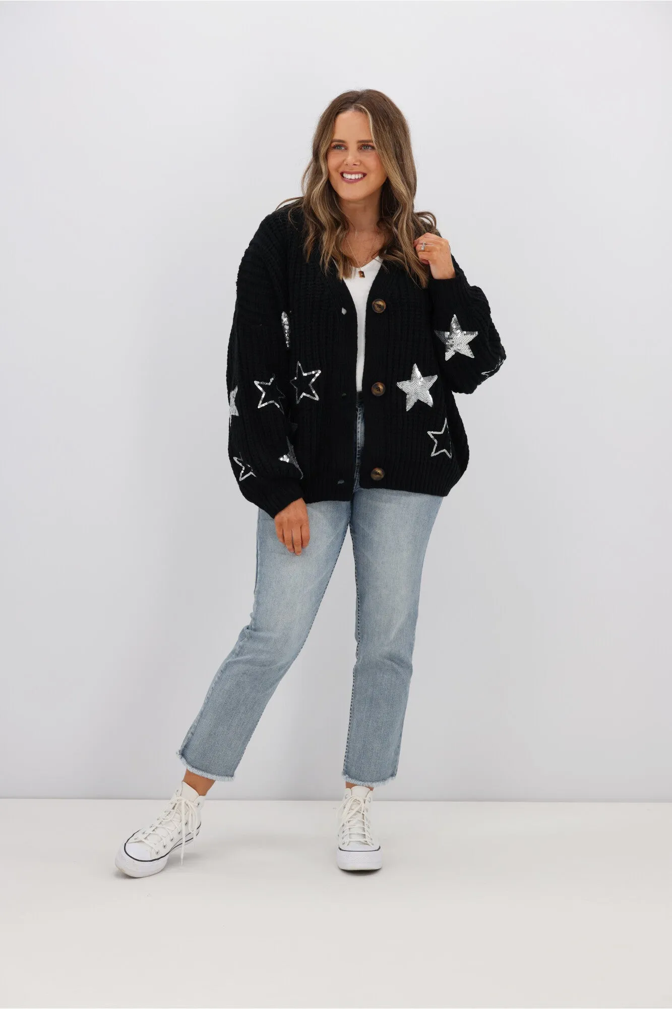 Boho Australia Alya Cardigan Black Star