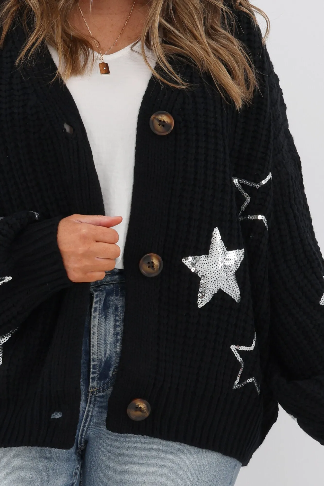 Boho Australia Alya Cardigan Black Star