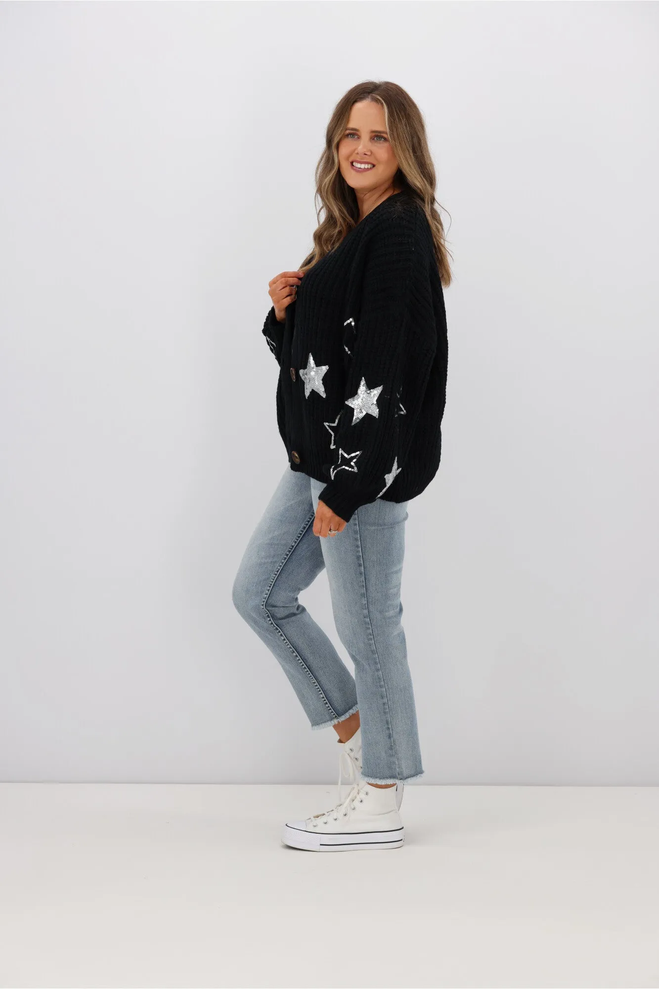 Boho Australia Alya Cardigan Black Star