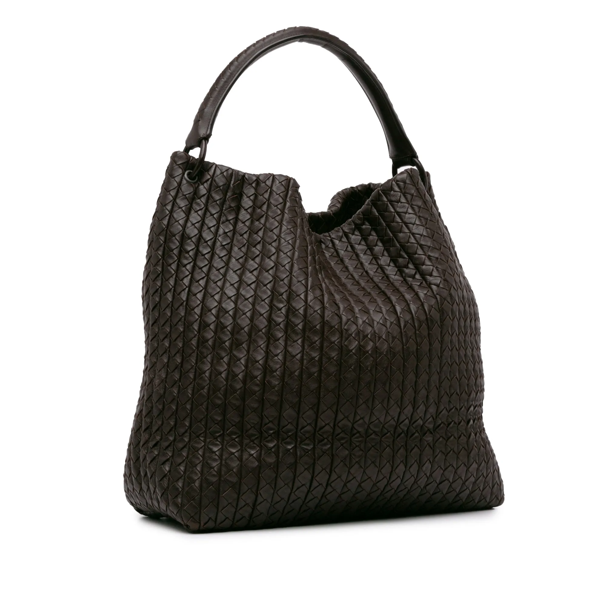 Bottega Veneta Natte Hobo Large Brown Intrecciato