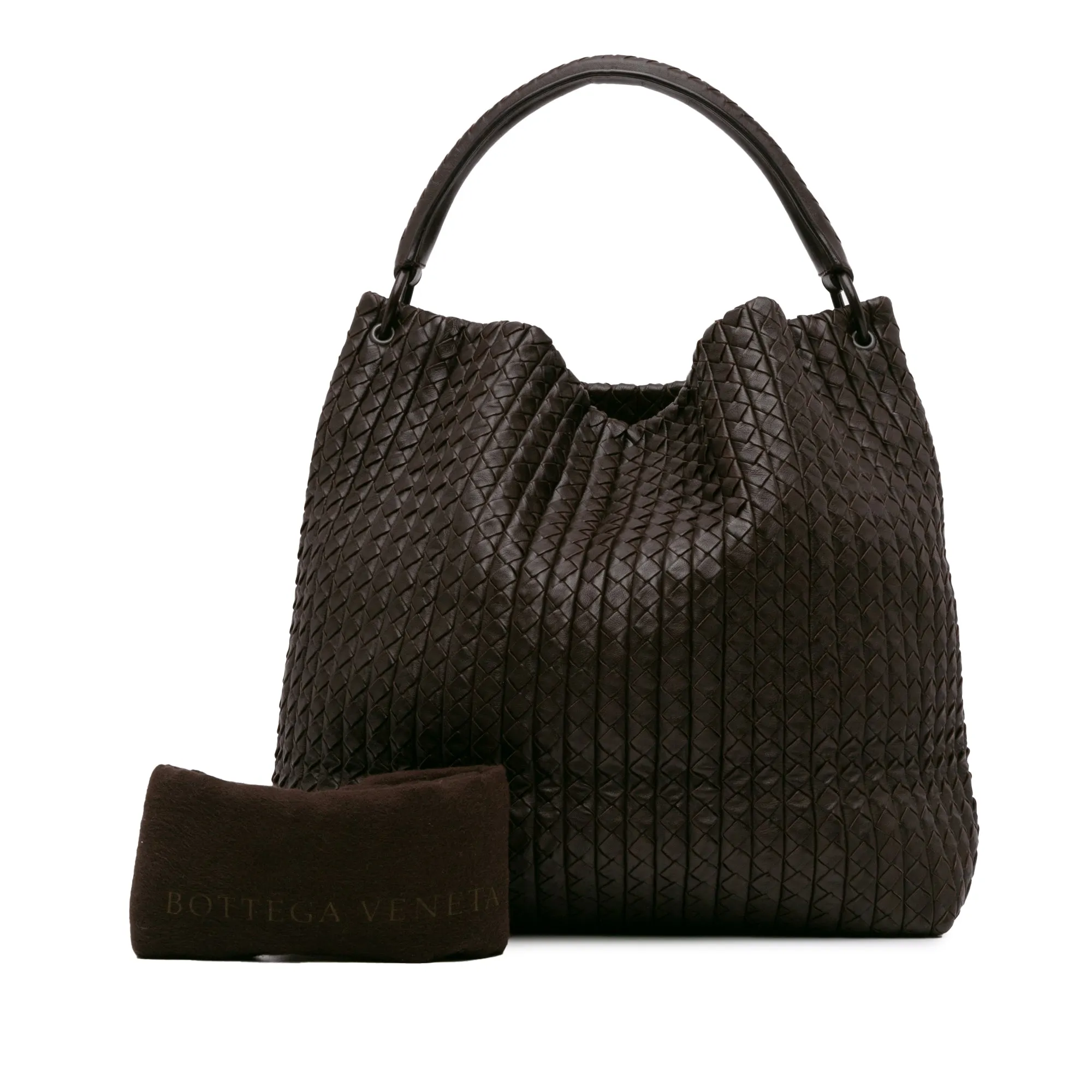 Bottega Veneta Natte Hobo Large Brown Intrecciato