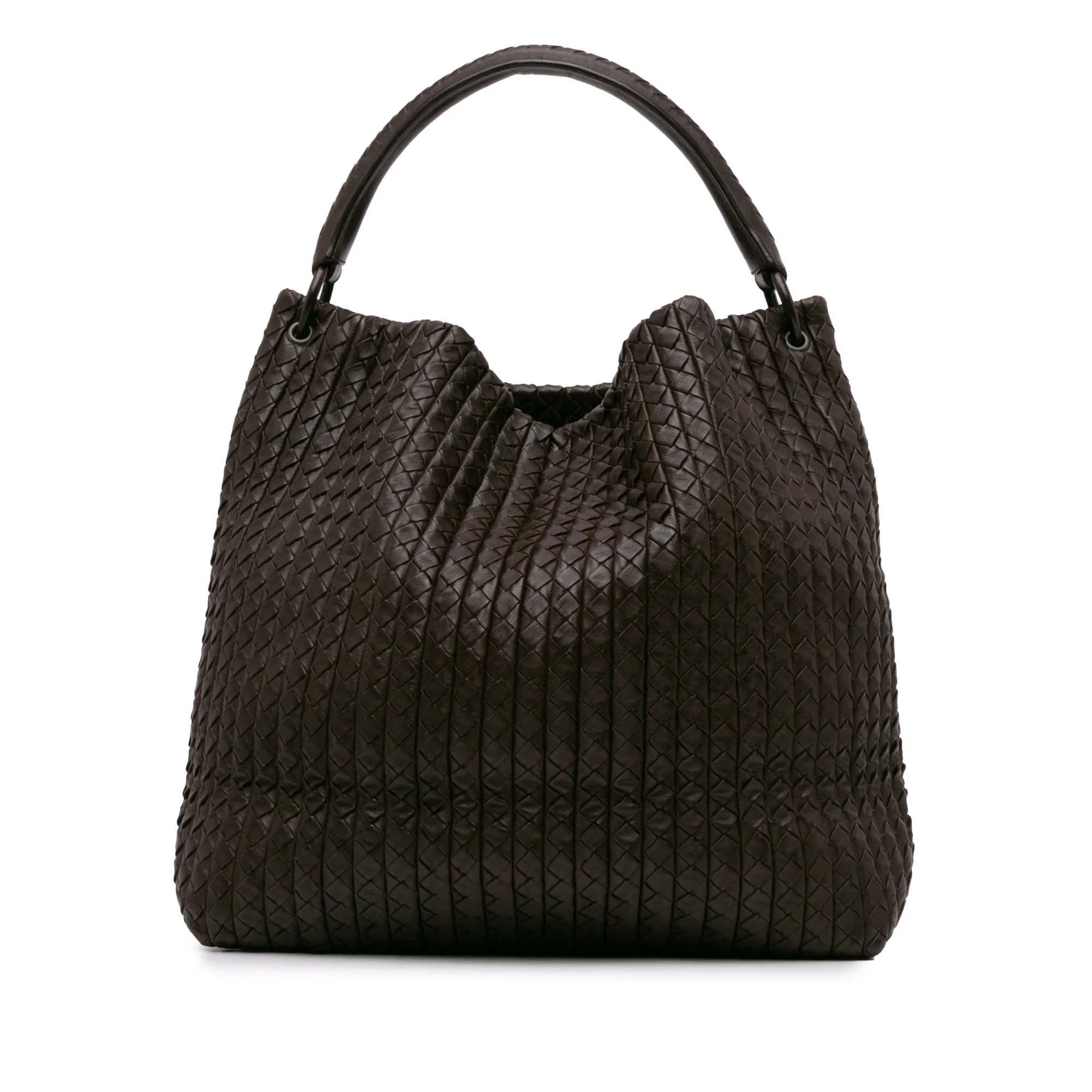 Bottega Veneta Natte Hobo Large Brown Intrecciato