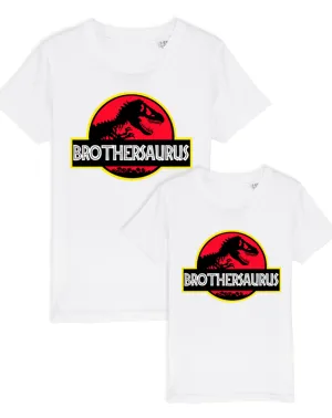 Brother-Saurus Matching White Tees