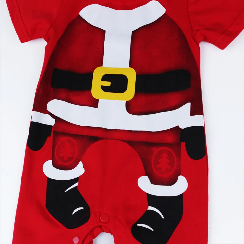 C6 Baby Boy Christmas Outfit Santa Claus Romper Two Piece Set - 1125