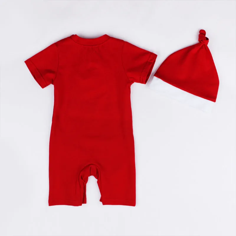 C6 Baby Boy Christmas Outfit Santa Claus Romper Two Piece Set - 1125