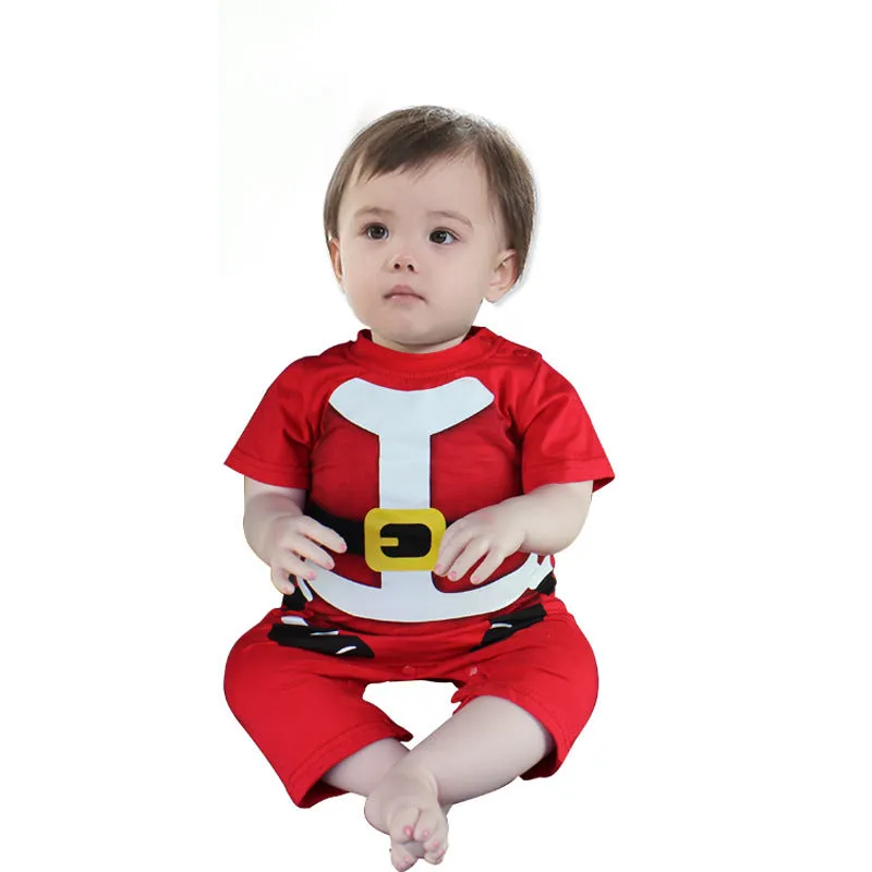 C6 Baby Boy Christmas Outfit Santa Claus Romper Two Piece Set - 1125