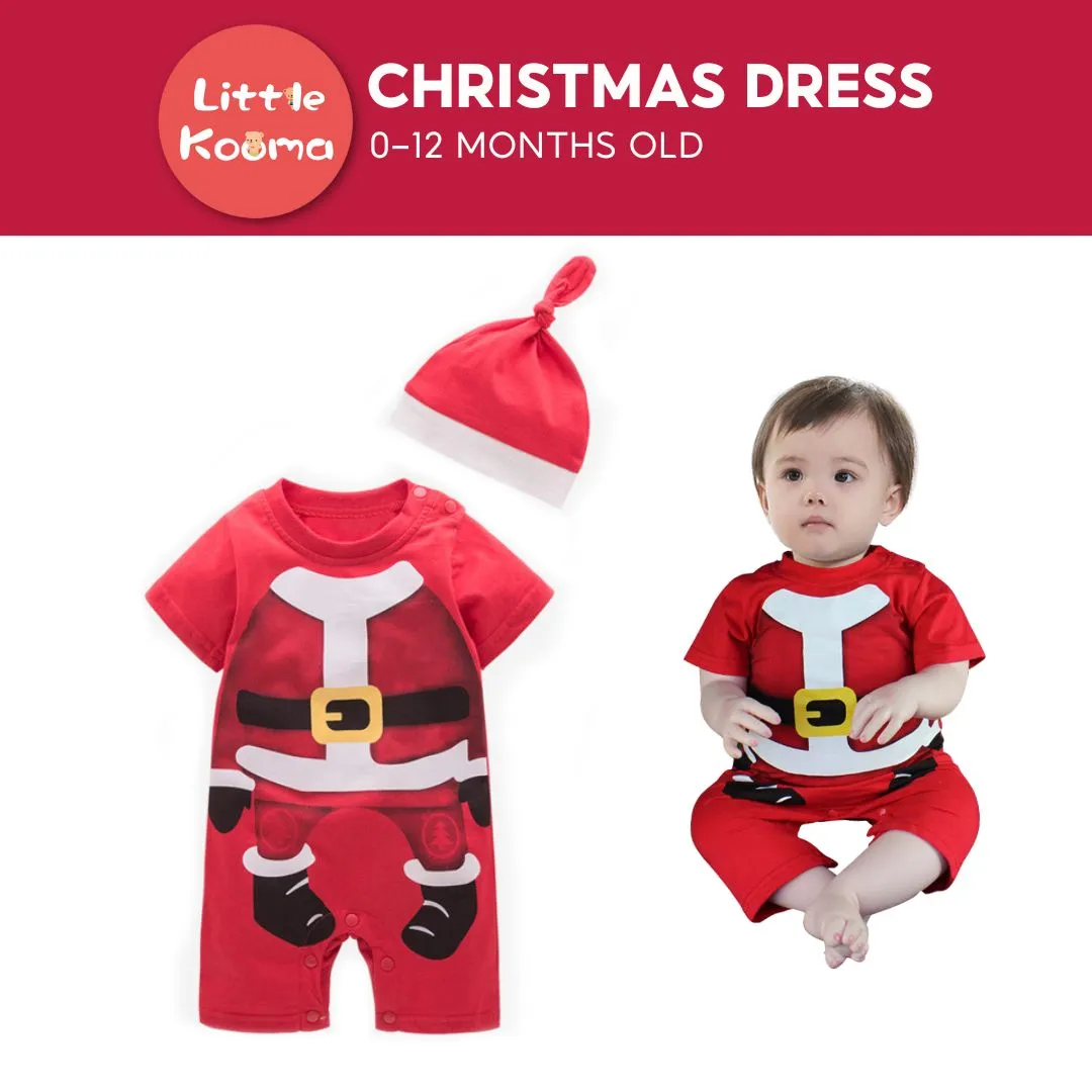 C6 Baby Boy Christmas Outfit Santa Claus Romper Two Piece Set - 1125