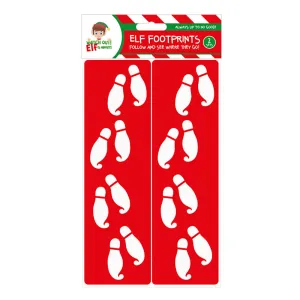 Christmas Elf Footprint Red Stencils 2pk