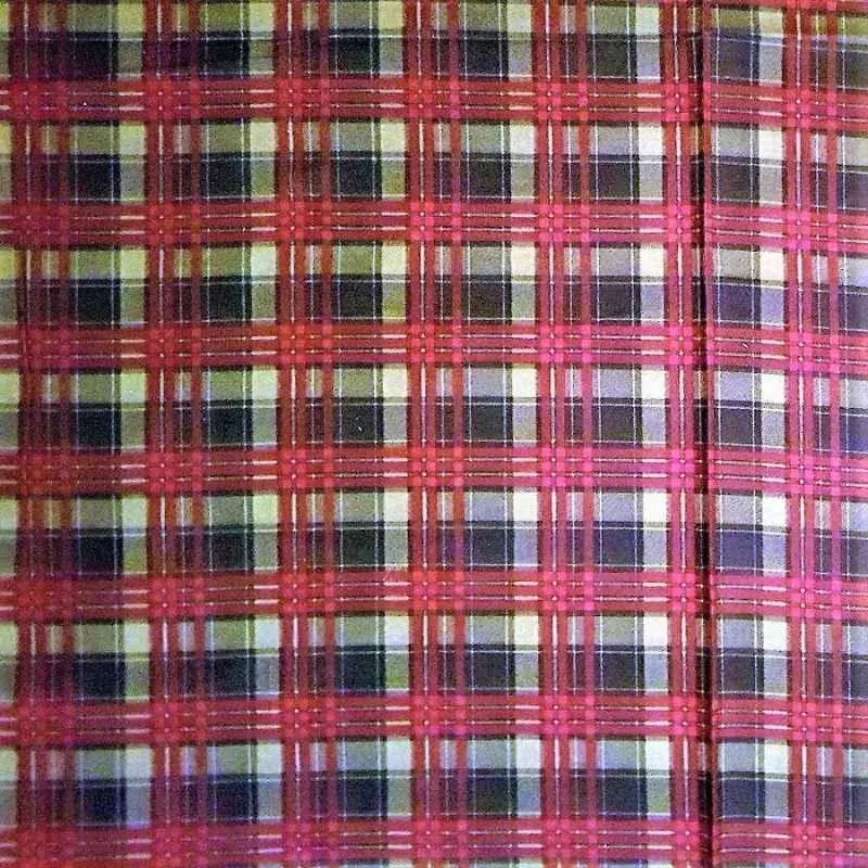 Christmas Plaid FLANNEL Fabric Red Stripes on Green