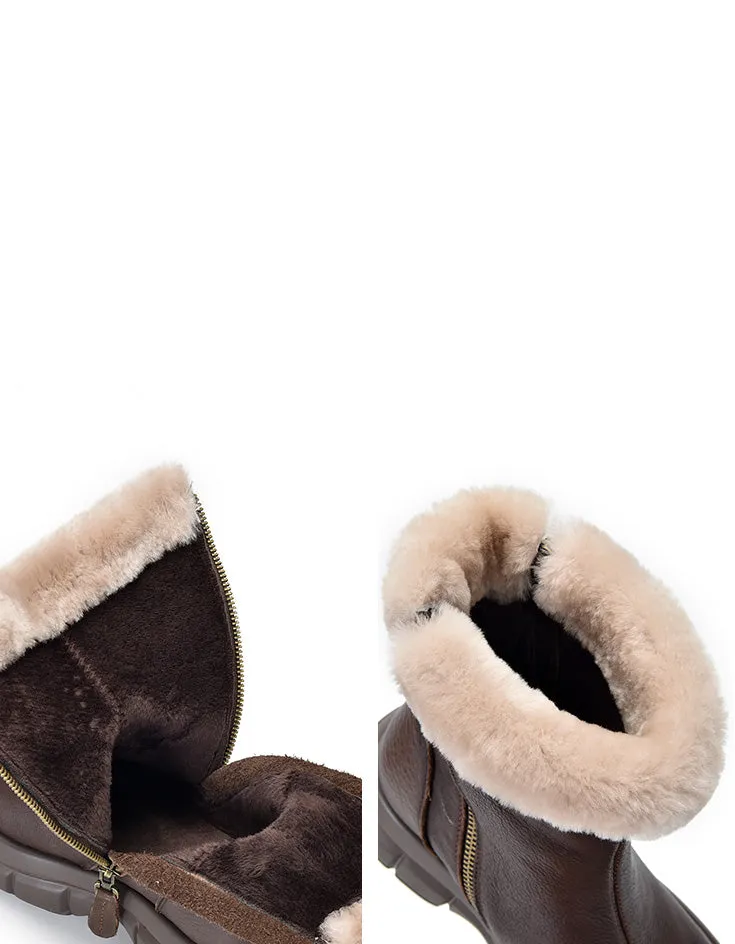 Comfortable Fur Liner Wide Toe Box Platform Winter Boots