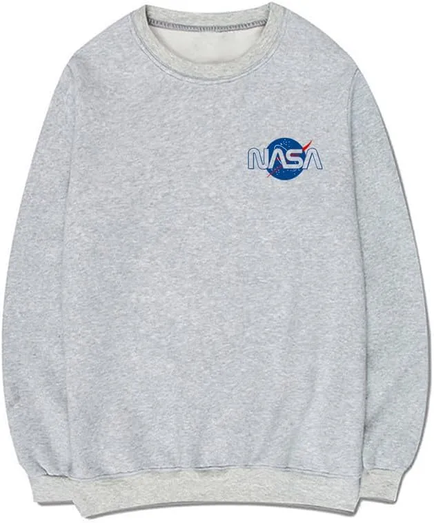 CORIRESHA Teen NASA Printed Crewneck Long Sleeve Casual Fashion Pullover Sweatshirt