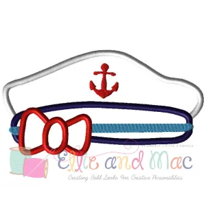 Cruise Hat Applique Embroidery Design