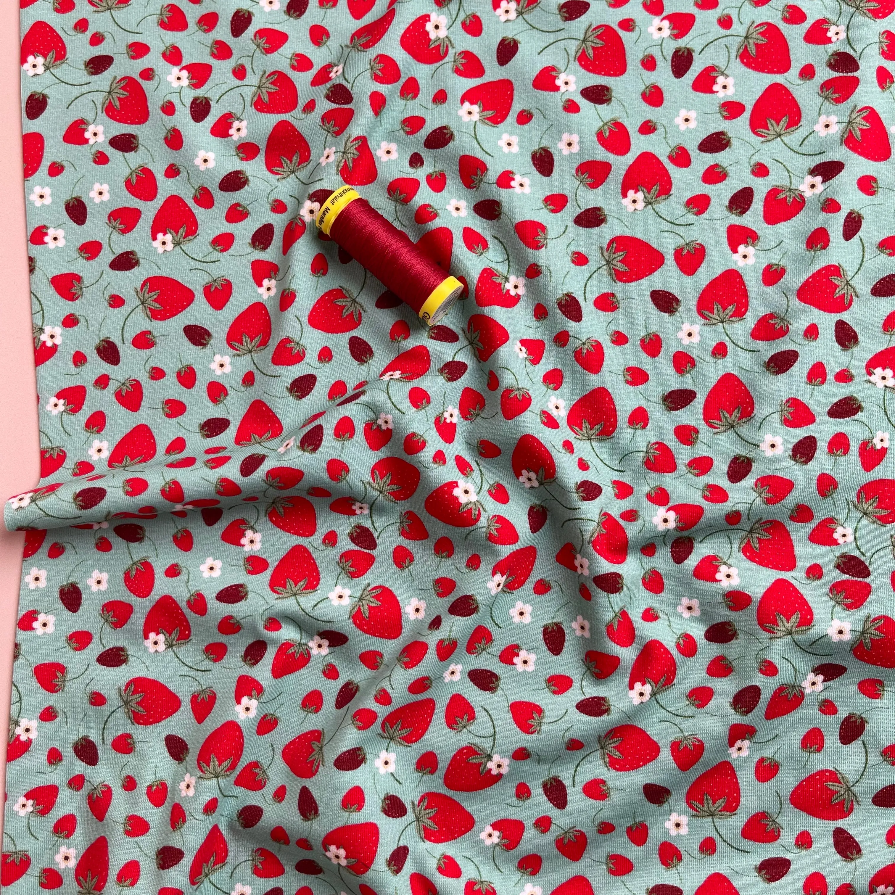 Danish Design - Sweet Strawberries Cotton Jersey Fabric