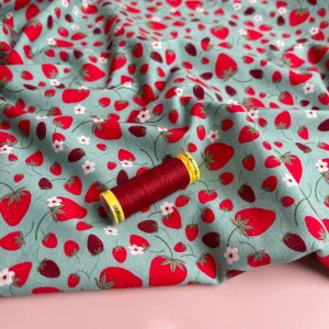 Danish Design - Sweet Strawberries Cotton Jersey Fabric