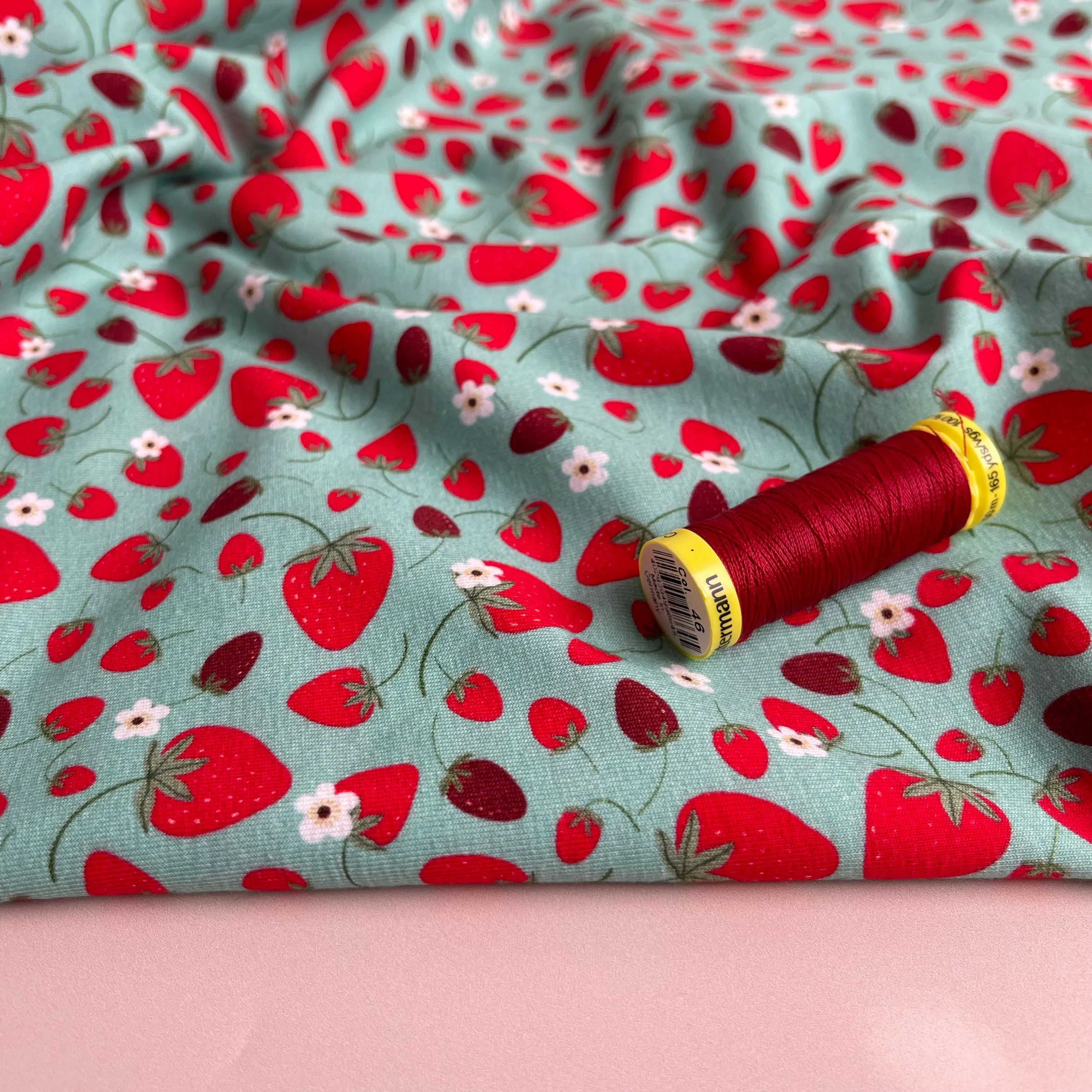 Danish Design - Sweet Strawberries Cotton Jersey Fabric