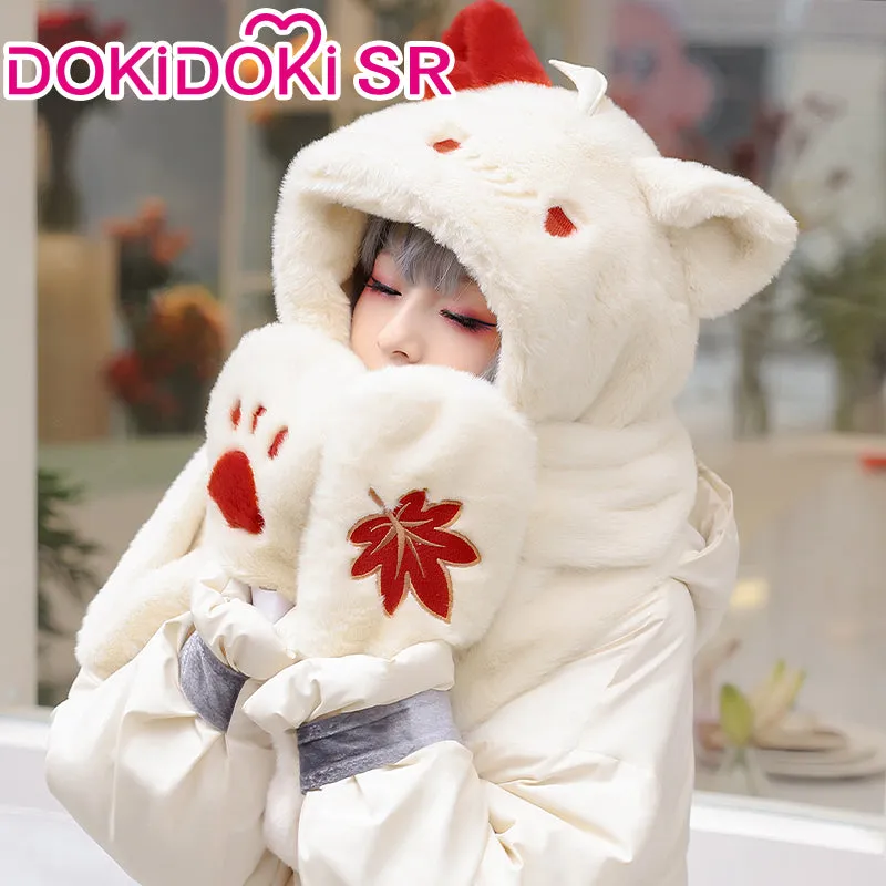 DokiDoki-SR Game Genshin Impact Cosplay Kazuha Hat Winter Casual Wear Furry Hat Cute