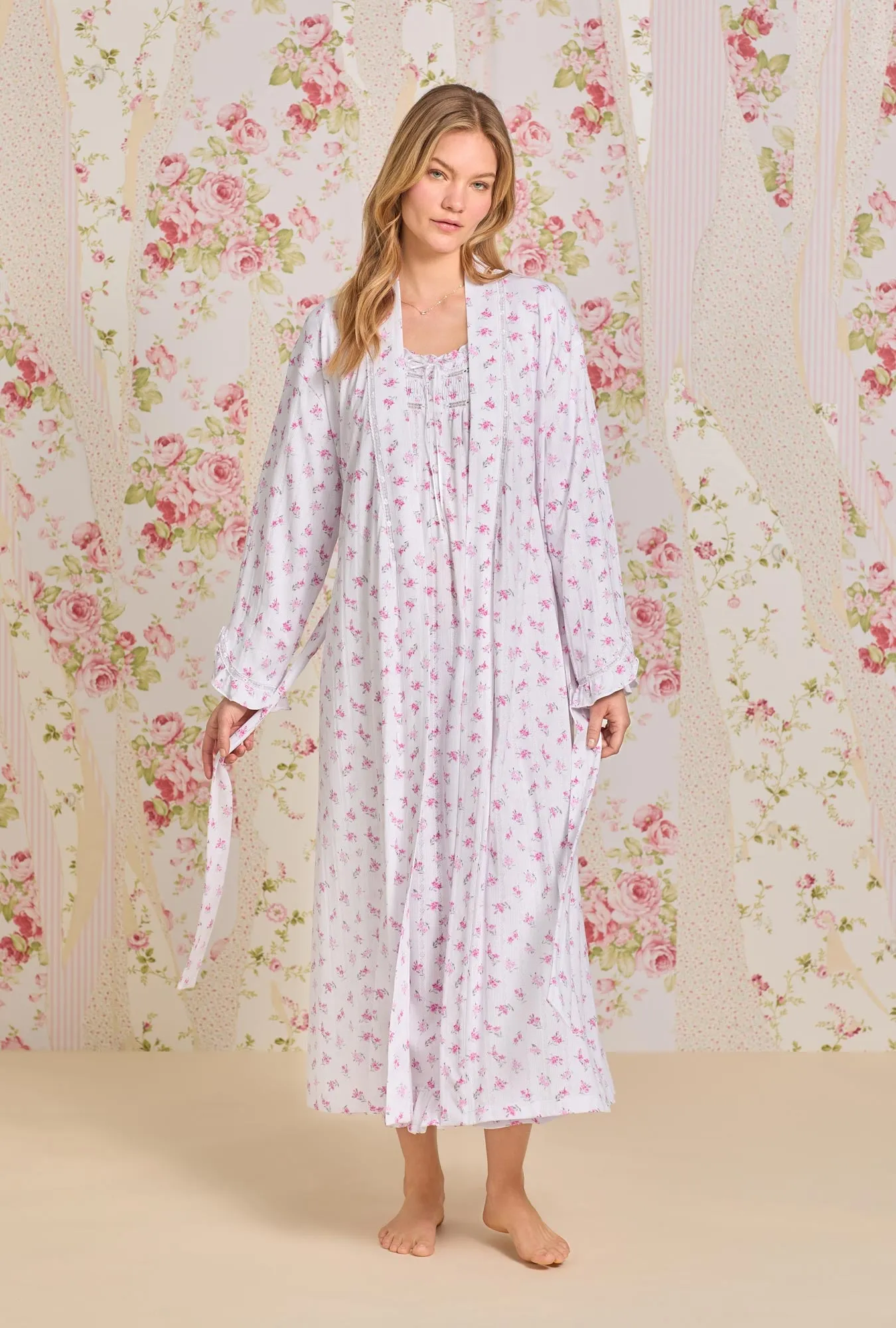 Dreamy Rose  Pointelle Long Sleeve Nightgown