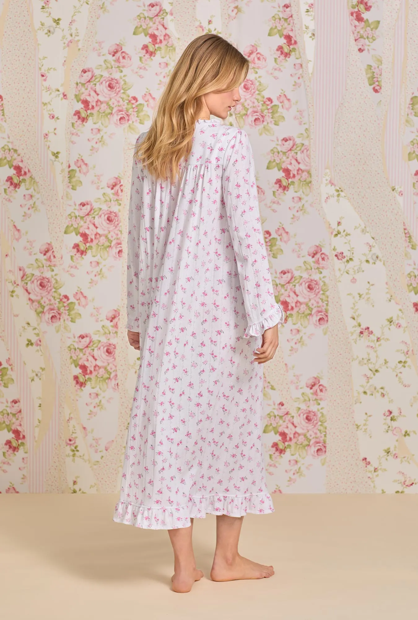 Dreamy Rose  Pointelle Long Sleeve Nightgown