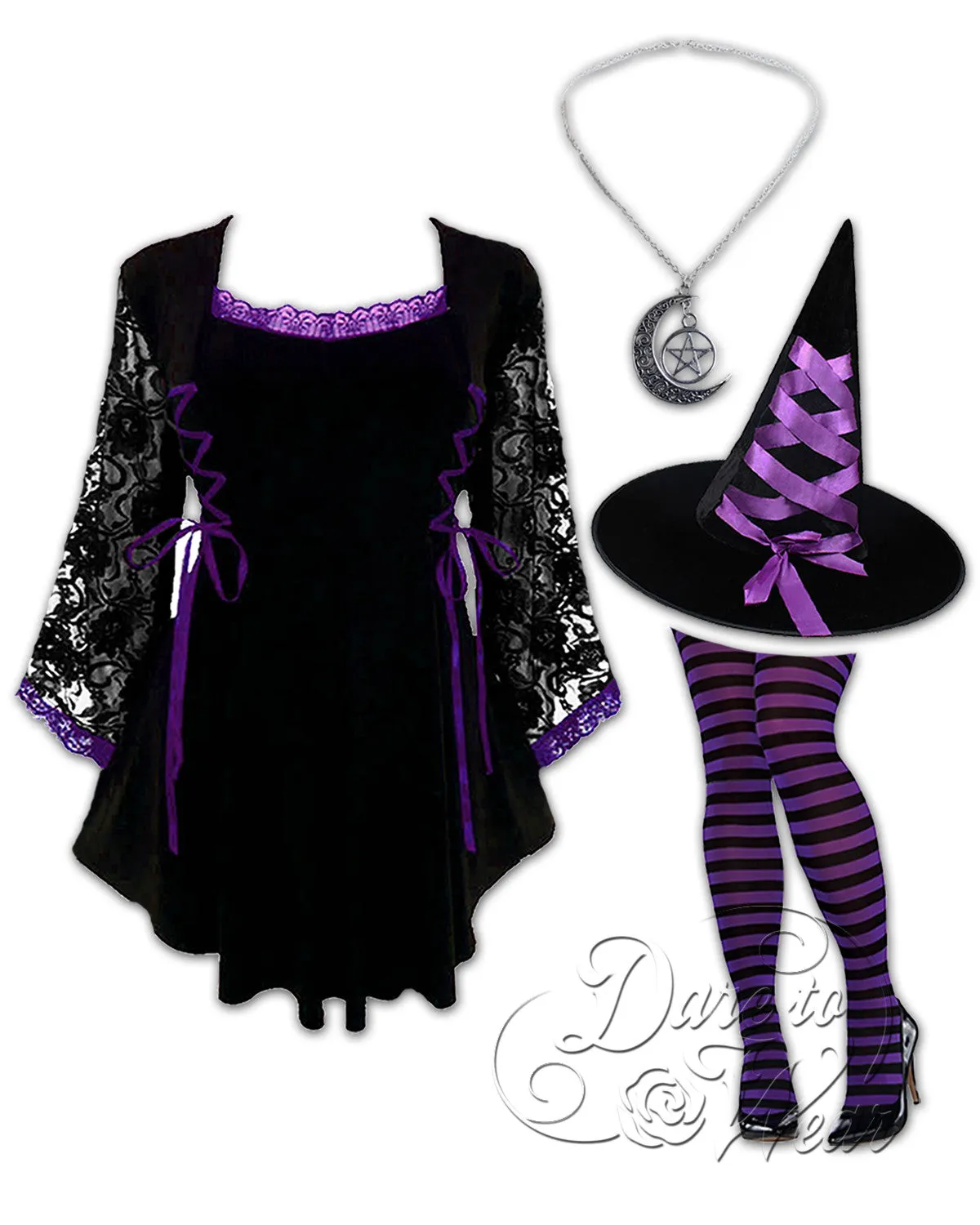 Enchantress Witch Costume with Anastasia Top, Purple