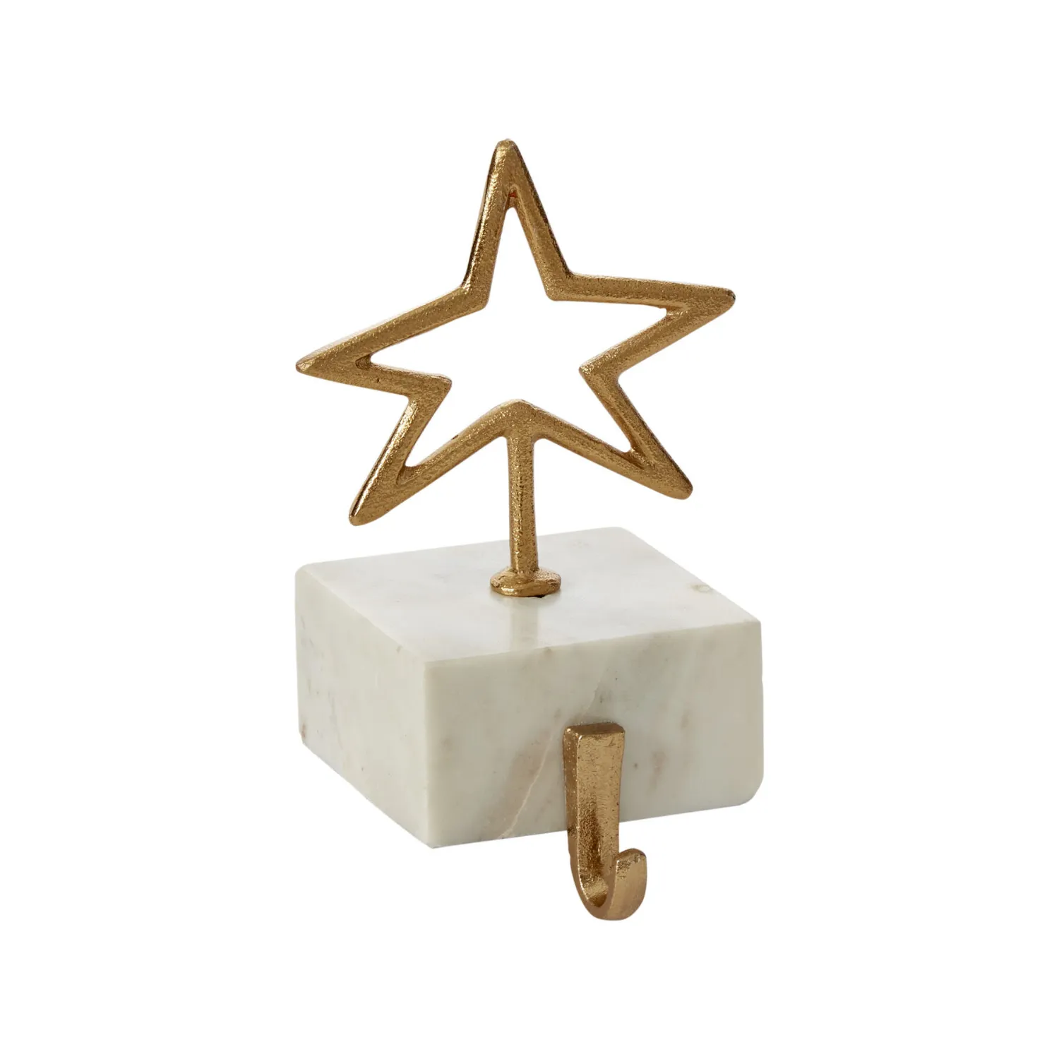 Festive White Marble Stocking Holders