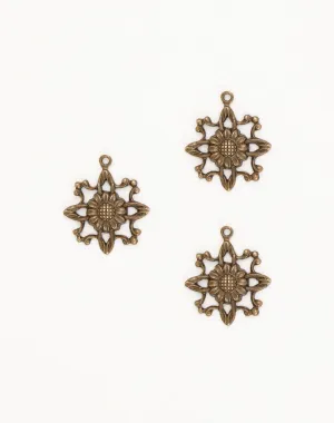 Filigree Sunflower, 20mm, (3pcs)