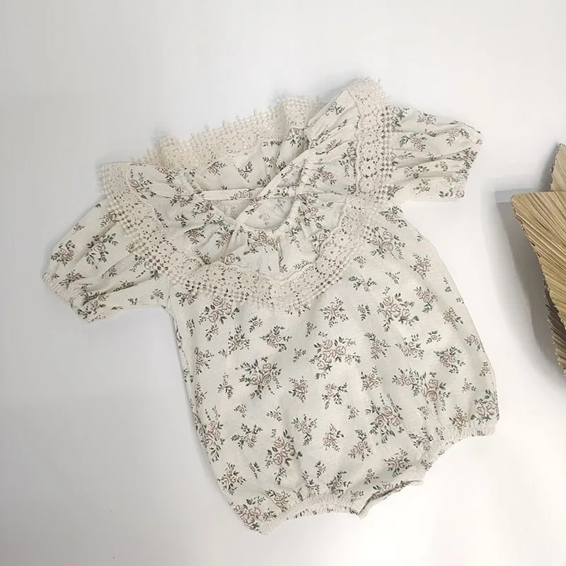 Floral Ruffle Romper Set for Baby Girls