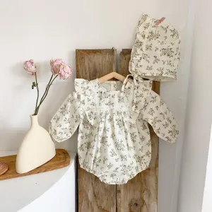 Floral Ruffle Romper Set for Baby Girls