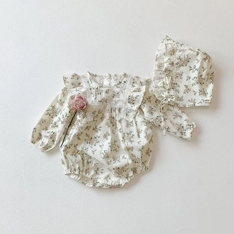 Floral Ruffle Romper Set for Baby Girls