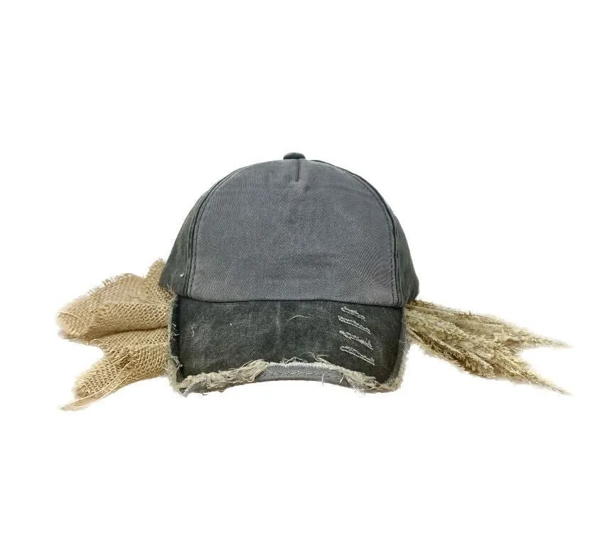 GIRLS Distressed Bright Charcoal Hat