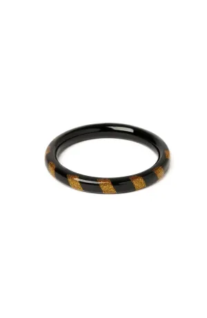 Gold and Black Candy Striped Bangle Bracelet by Splendette