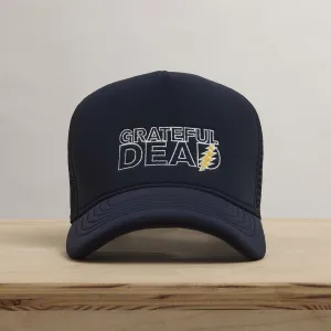 Grateful Dead Lightning Bolt Embroidery Trucker - Navy