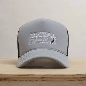 Grateful Dead Lightning Bolt Embroidery Trucker - Pale Grey