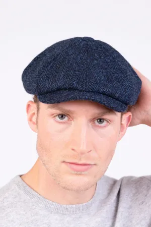 Harris Tweed Carloway Hat - Dark Navy Herringbone