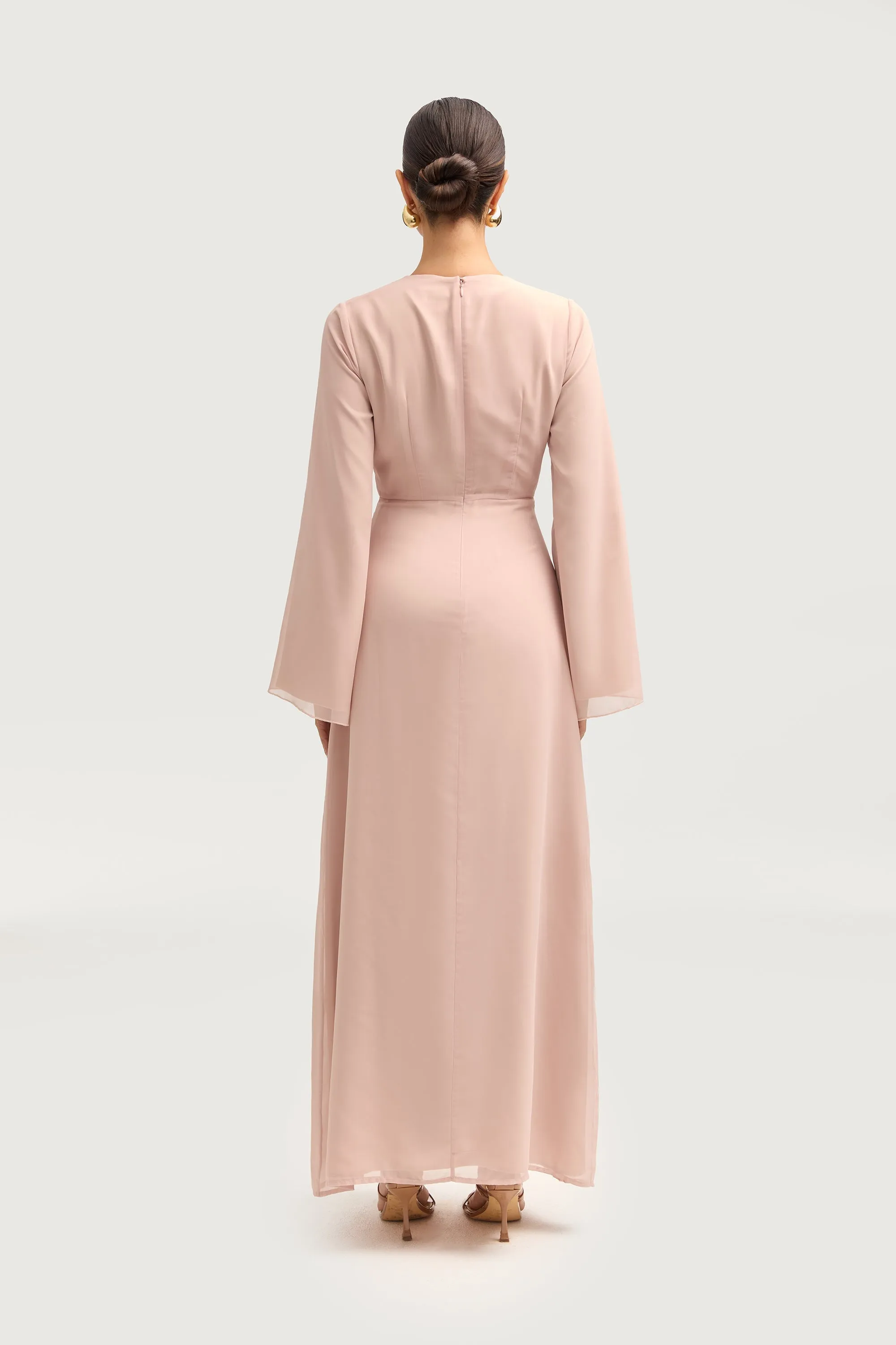 Hawa Two Piece Abaya & Dress Set - Jasmine Pink