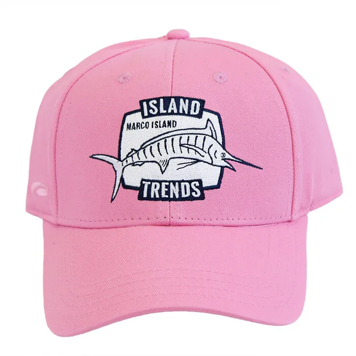 Island Trends Marco Island Marlin Ponytail Baseball Cap Hat - Pink