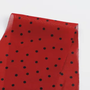 Ladybird Spot Viscose Georgette - Red